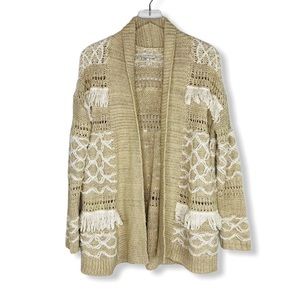 Lucky Brand open fringe sweater